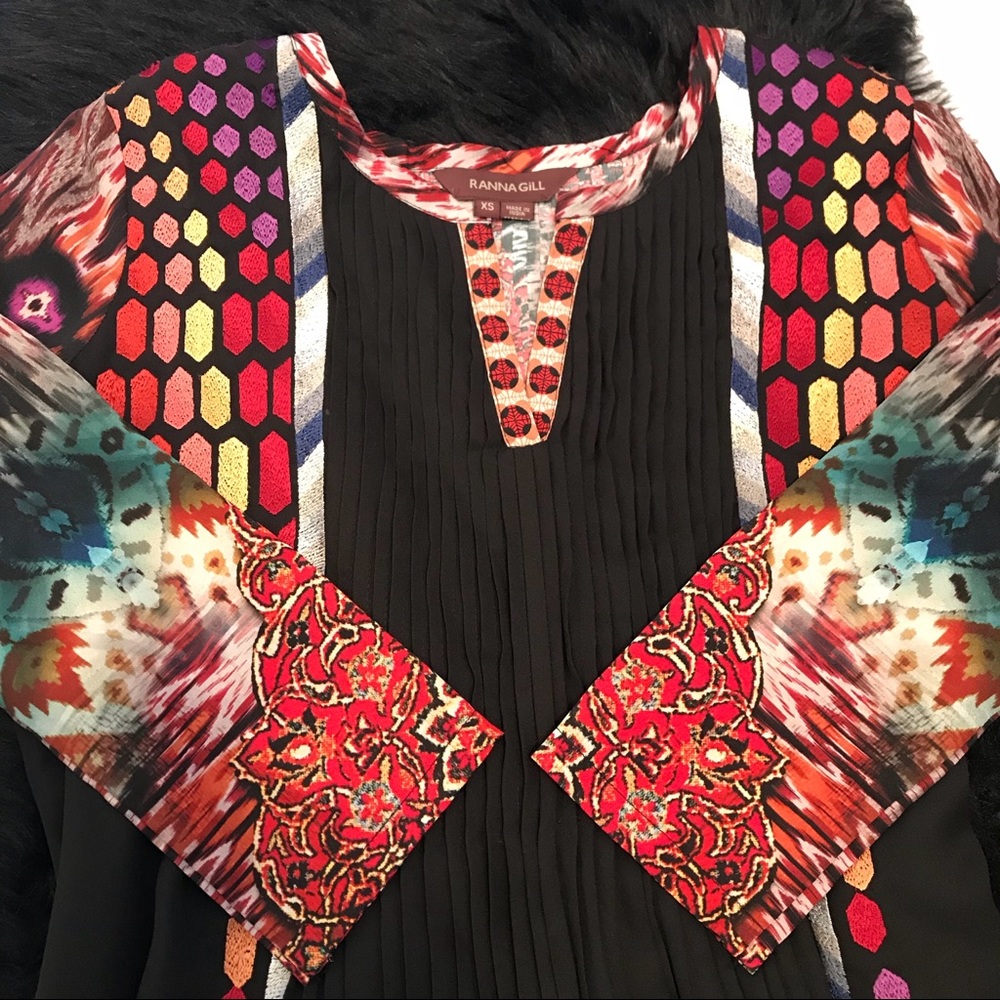 Anthropologie Ranna Gill Embroidered Peasant Top - Picture 4 of 8